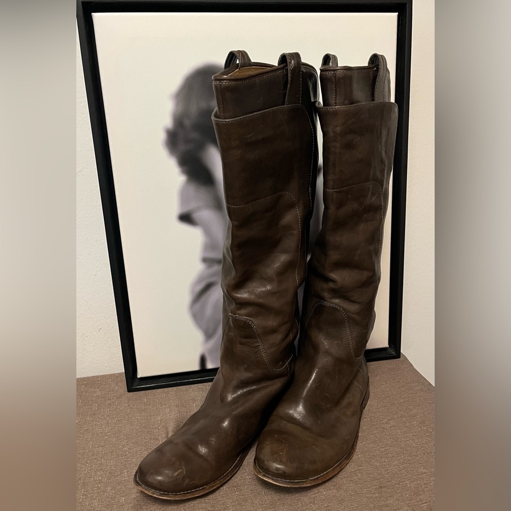 FRYE Cara Roper Riding Boots Brown Size 9